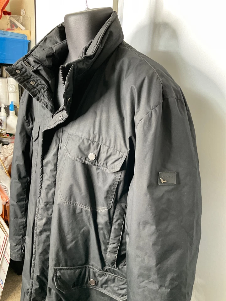 XL Hawke & Co Mens Coat Jacket Hidden Hood Black - Image 4 of 4