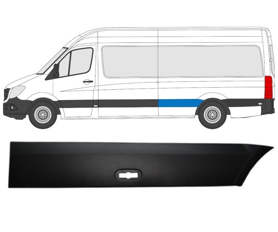 Baguette de porte gauche de rechange noire pour VW Crafter et Sprinter 9066901382