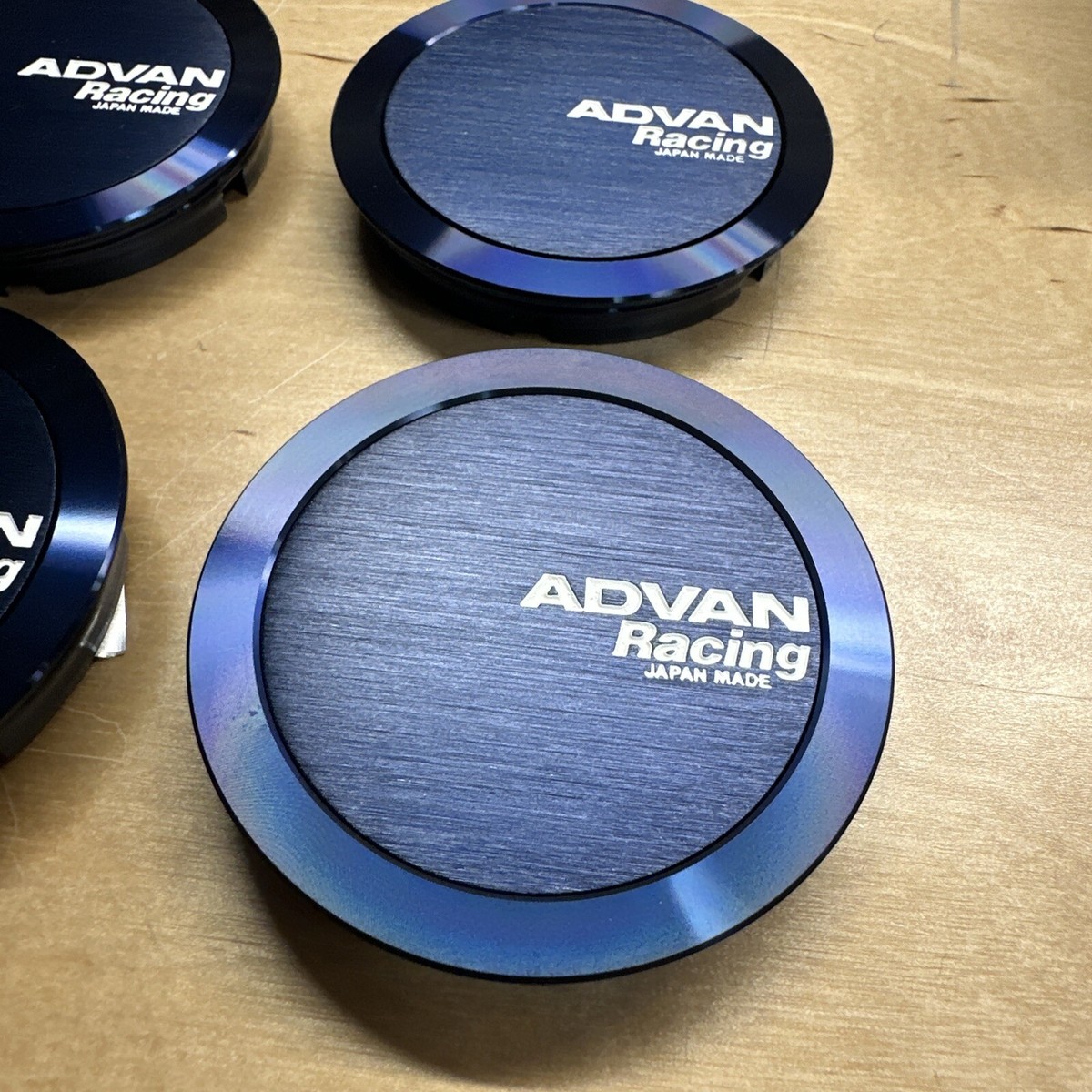OEM Advan Racing Center Cap 63mm Full Flat Blue Set Of 4 Pcs