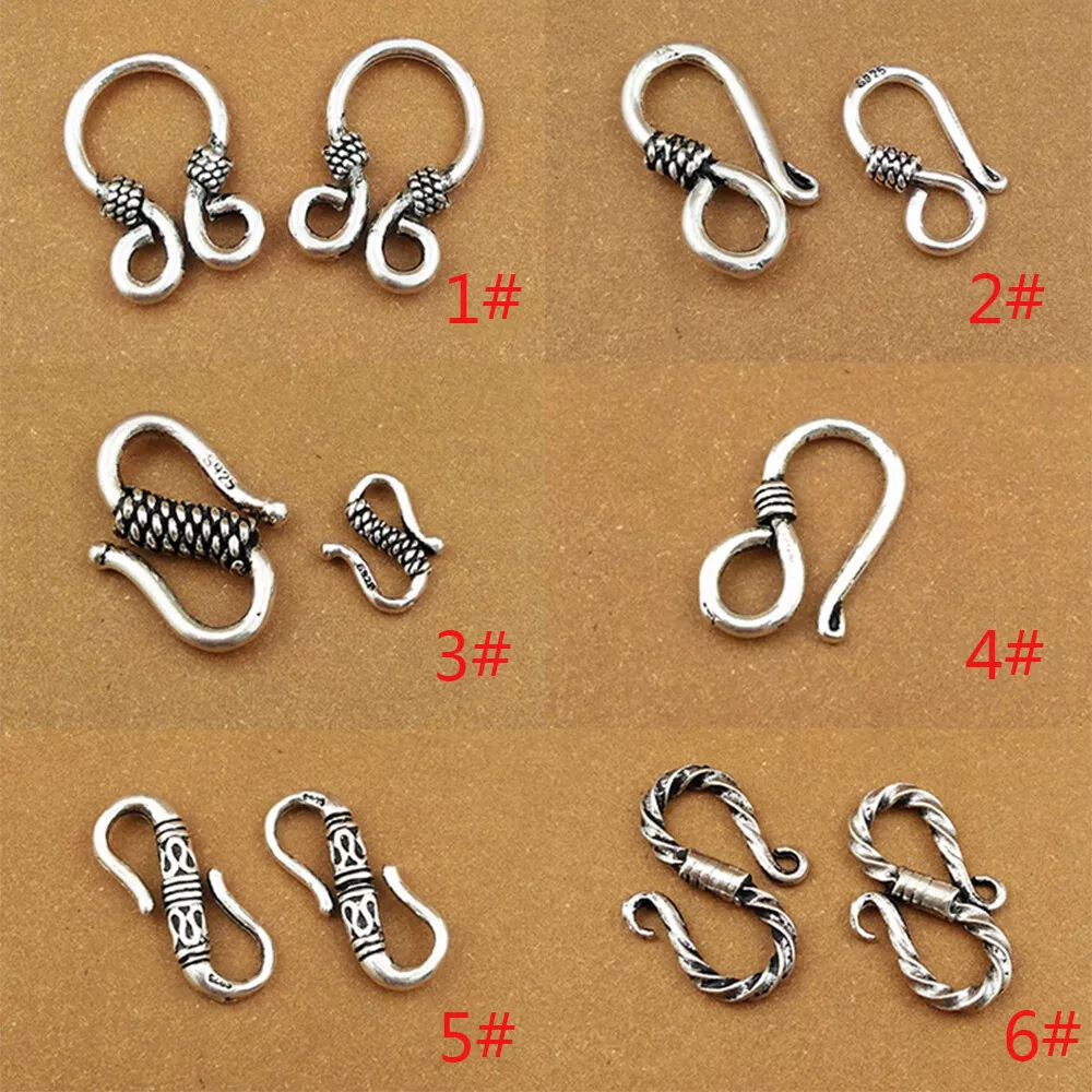 925 Sterling Silver S Hook Clasp For Bracelet Necklace DIY Jewelry