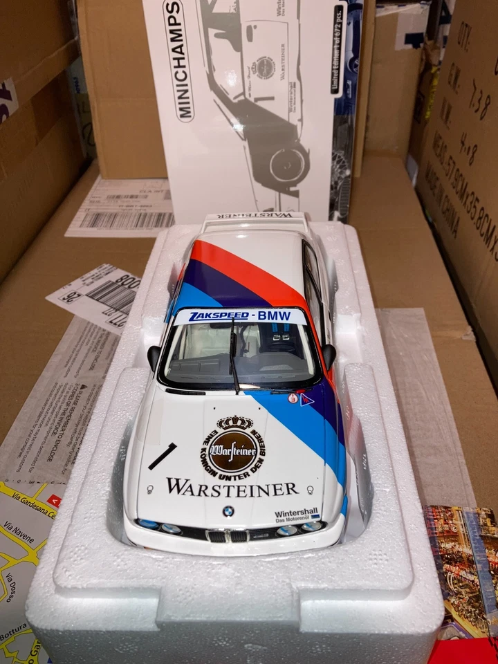 180872001 MINICHAMPS 1 18 BMW M3 E30 HESSEL WINNER ZOLDER 1987 L.E. 672 PCS NEW - Immagine 3 di 4