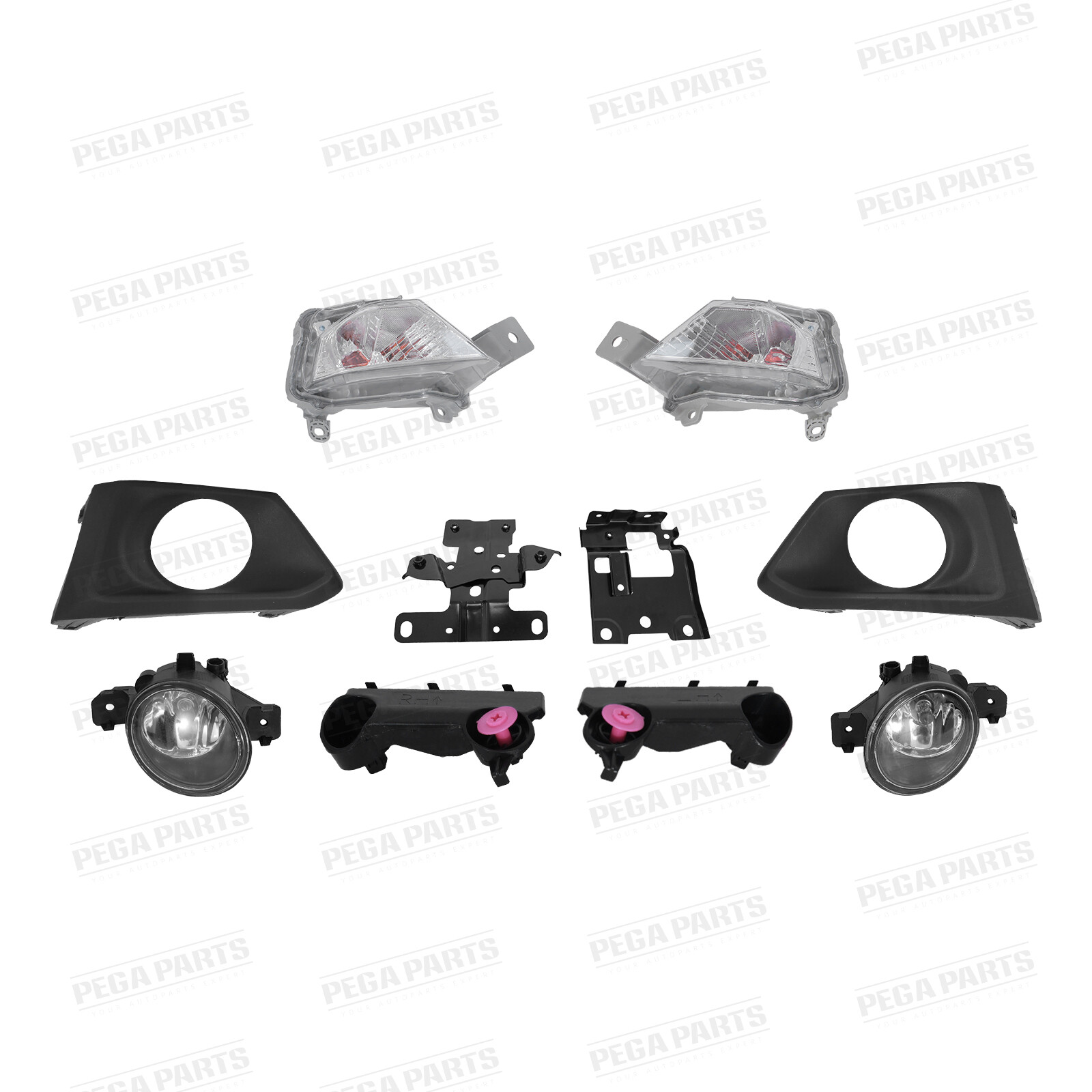 Bumper Grille Fog Light Radiator Shutter Bracket Set For Nissan Altima 2019-2021