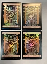 FOIL 4x Mountain ONE MTG 270 PHYREXIAN FULL ART LAND M/NM