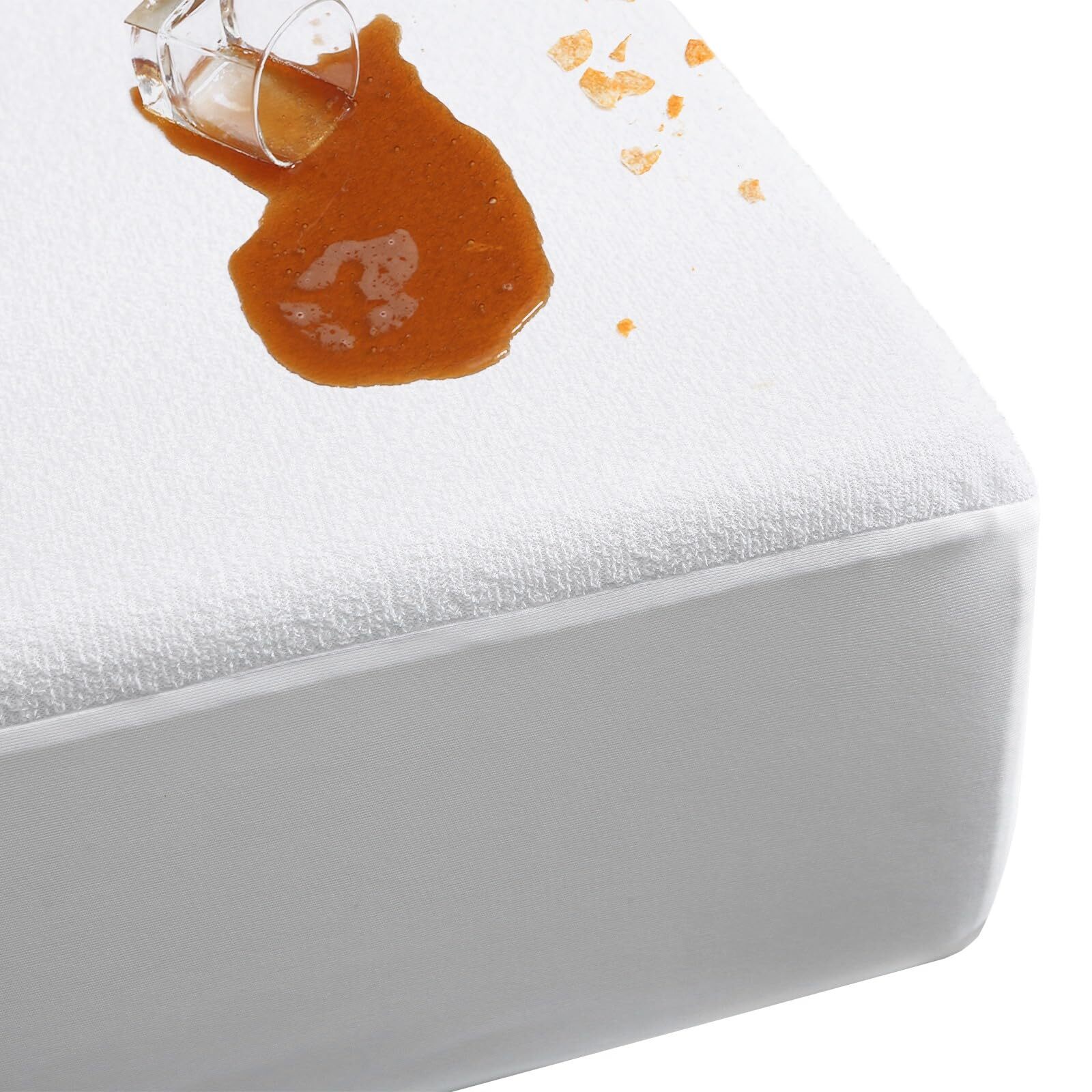 Waterproof Mattress Protector Queen Size, Bed Protective Pee Sheet Cover with...-image