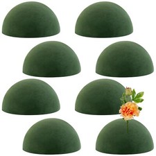 8 PCS Floral Dry Foam Half Ball Green Foam Half Ball Round Foam Block Green F...