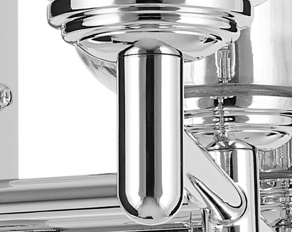 Shailene 21 pulgadas Lámpara de tocador de baño tradicional cromada de 3 luces con vidrio transparente Foto 3 de 4