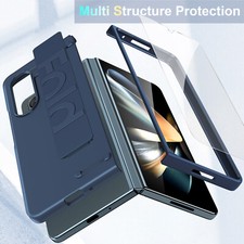 For Samsung Galaxy Z Fold5 Fold4 Wristband Holder Case with Screen Protector