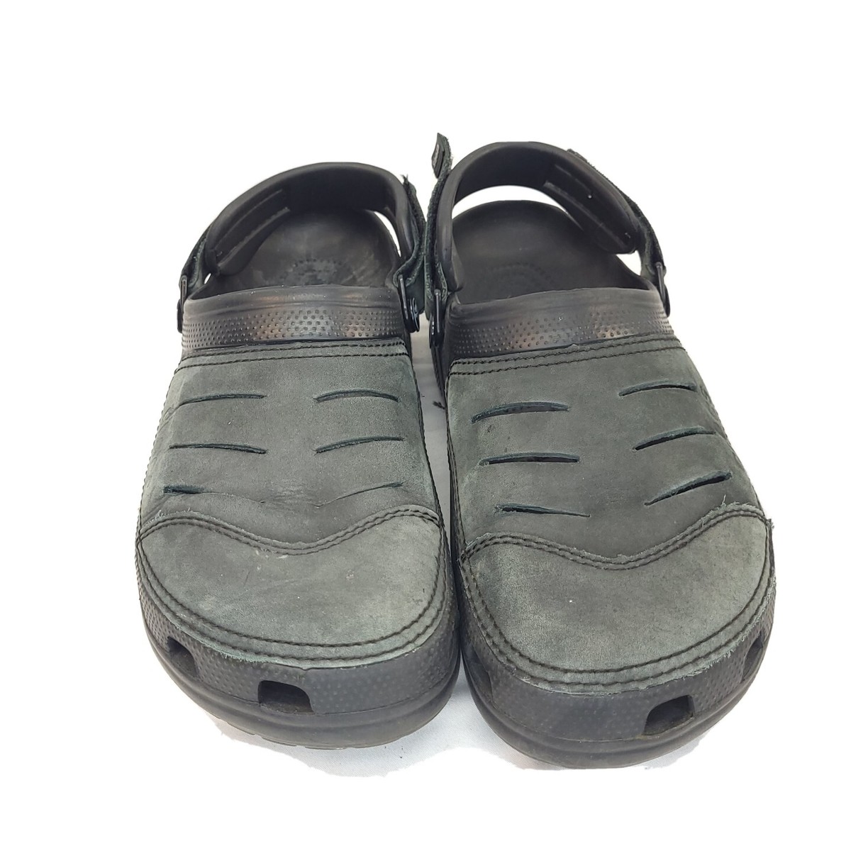 Crocs Yukon Vista II Clog Mens Size 12 Black Leather Slip-On Adjustable Straps Free Shipping! Crocs Men main image 3