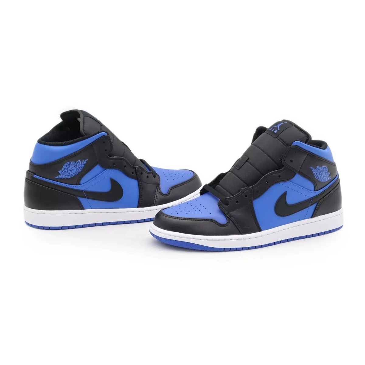 DQ8426-042 Nike Air Jordan 1 Mid Black White Royal Blue (Men's) | eBay