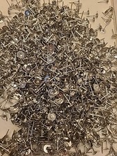 Vintage 1,000pc Stainless Steel Flat Earring Posts Round Pad Pegs Stud 6mmx10mm