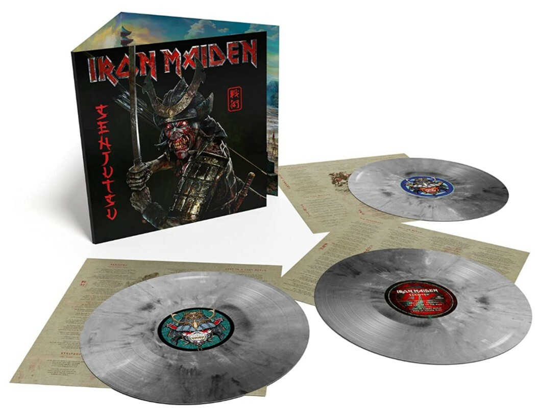 IRON MAIDEN Senjutsu アナログレコード Iron Maiden: Senjutsu (戦術) 3xLP - Ltd Ed - Silver/Black Marble