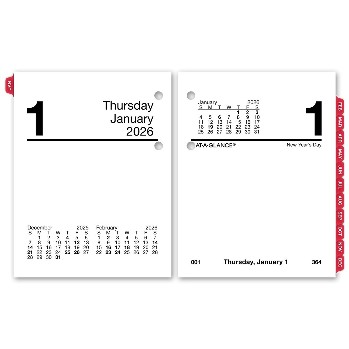 AT-A-GLANCE Financial Desk Calendar Refill, 3.5 X 6, White Sheets, 2023 - View #2