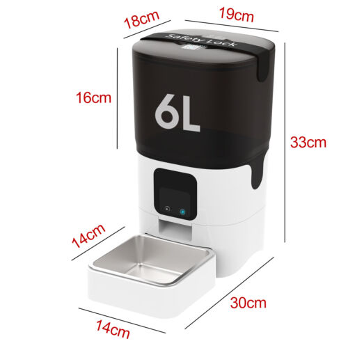 GBPet 6L Automatic Pet Feeder Cat Dog Food Dispenser Bowl 5G WiFi APP Time Feed - Picture 9 of 12