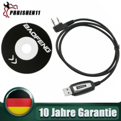 MARKENLOS USB Programmierkabel für Baofeng UV-5R Treiber-CD Software UV-82 BF-888S Zubehör