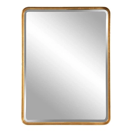 Uttermost Crofton Large Iron Metal and MDF Mirror in Lightly Antiqued Gold - Picture 1 of 8