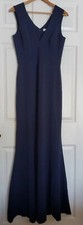 Dress The Population SANDRA Plunging V Neckline Stretch Crepe Gown Midnight Sz M