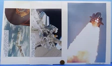 NASA PHOTO Lot of 3 vtg 80s STS-51d Space Shuttle DISCOVERY Rockwell KODAK