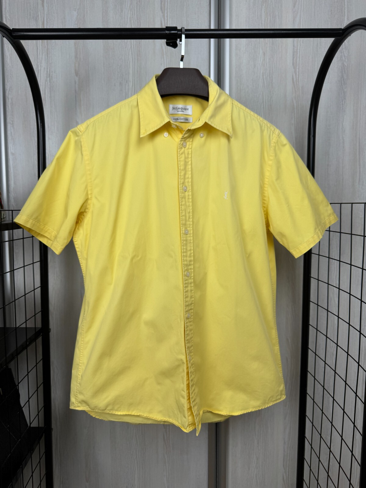 Yves Saint Laurent pour homme camicia gialla manica corta