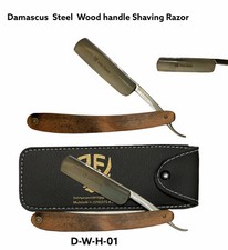 Shaving Razor Stainless Steel Barber Cut Throat Wooden Handle