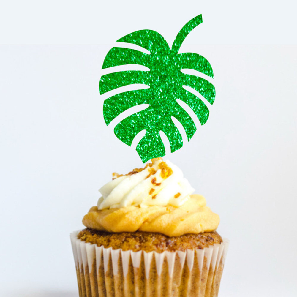 Gyufise Papier-Palmenfächer Kuchenaufsätze – Set Mit 6 Stück, 12x13 Cm, Für Hochzeit, Geburtstag & Party-Deko