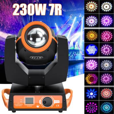 230W 7R Zoom Moving Head Beam Sharpy Light 24Prisms Strobe DMX 16Ch Party Disco