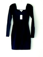 Express Clothing Beautiful Black Dress Slimming Ribbed Women's Size XS NWT