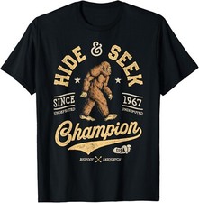 Bigfoot Hide And Seek Champion Funny Sasquatch Retro Vintage Gift Unisex T-Shirt