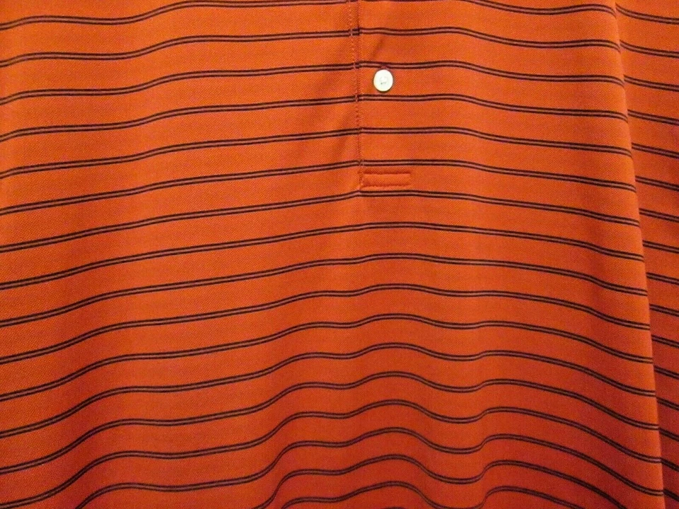 CAMISA POLO DE GOLF TOP FLITE ROJA CON RAYAS NEGRAS PARA HOMBRE COMODIDAD INFORMAL XL Foto 3 de 4