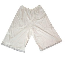 Dixie Belle Pettipants Womens Medium White Nylon Lace Trim Culotte Slip USA