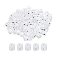 100 x Clothes Hanger Marker Colored Hanger Sizer Number 4 White