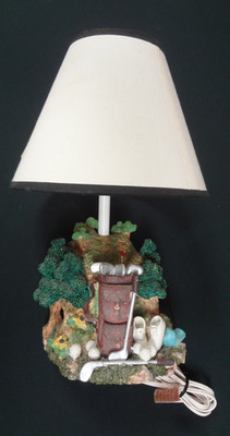 1993 Figi Graphics Vintage Desk Table Golf Lamp  *DAMAGED*