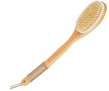 16.5" Long Handle Back Scrubber Natural Bristle Body Brush