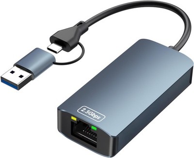 USB C Ethernet Adapter 2,5G RJ45 2500 Mbps Netzwerkadapter für Laptop PC