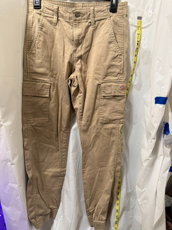 Dickies Women's 26R Khaki Cargo Jogger Pants Elastic Waist Utility Tan Streetwea