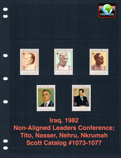 $5.30 Scott Value  - 1982 IRAQ Non-Aligned Leaders, Tito scarcer CV MNH NH UMM