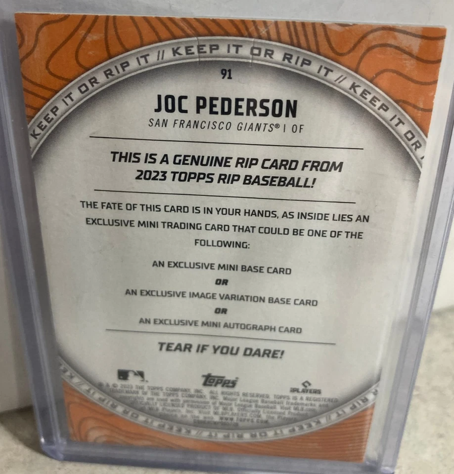 2023 Joc Pederson Topps Rip Blue 10/10 UNRIPPED - Imagem 2 de 2
