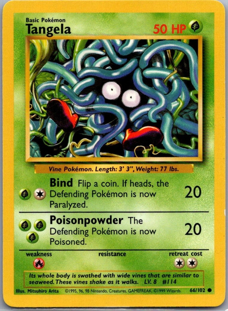 Tangela 66/102 Base Set Common NM Pokemon TCG