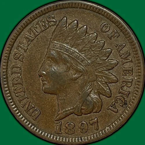 1897 Indian Head Cent Choice Extremely Fine XF+ Coin #35132