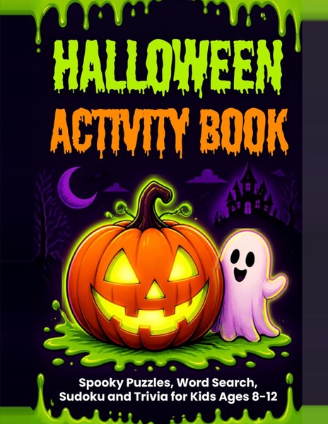 Halloween RäTselbuch FüR Kinder 8-12 Jahre - Puzzles, Wortsuche, Sudoku, Trivia-image