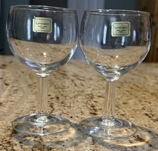 Vintage Luminarc France Mini Wine Glasses Goblets Set 2 Clear Stemware NOS