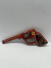Vintage Japanese Tin Toy Cowboy Pistol Revolver Missing Hammer 1950s Western Toy