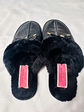 Kate Spade New York Lacey Black Faux Fur Lined Slip-On Mule Slippers 10