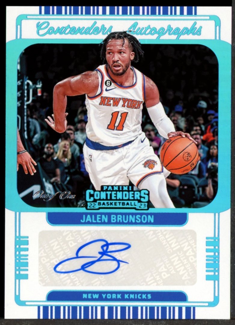 2022-23 Panini Contenders Platinum Jalen Brunson Knicks AUTO One of One 1/1 view 1