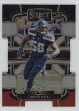 2023 Panini Select Concourse Black & Red Prizm Die-Cut Derick Hall #85 1ce5