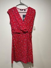 Lands' End size Petite Sz 6-8 Red White blue stars patriotic July 4th Dress NEW