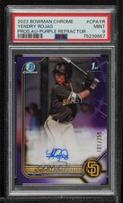 2022 Bowman Chrome Prospect Purple Refractor Yendry Rojas PSA 9 MINT Auto w7p