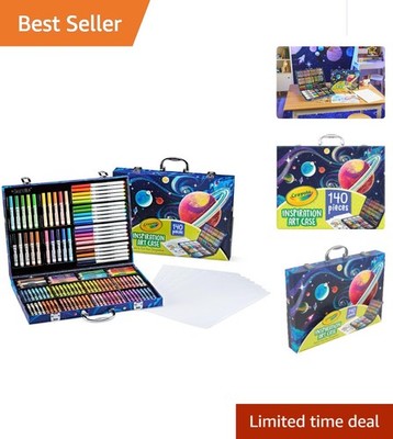 140-Piece Kids Art Case - Vibrant Crayons, Markers & Pencils for Young Artists