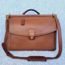 Vintage Coach Beekman 5266 British Tan Leather Briefcase/Messenger/Laptop Bag