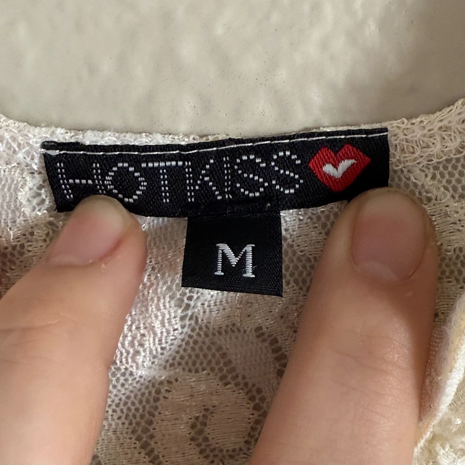 Babydoll Vintage Y2K Mediano Marfil Tanque Cuentas Cuello en V Hada Suave Niña Ángel Foto 3 de 4