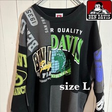 Ben Davis Gray Sweatshirt L Printed Logo Japan